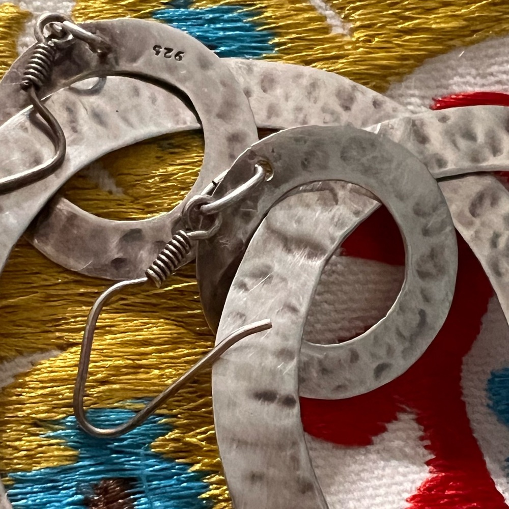 925 sterling silver Mexican hoops earrings